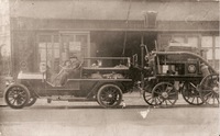 Tunbridge Wells and District Steam Fire Brigade - Outside the fire station in Monson Road on first outing with motor transport