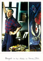 Marc Chagall in his studio in Vence, near Nice - 1966