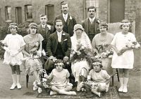 Wedding photo outside house in Alders Road - 1926