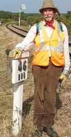 Don showing his 'dapper' dress sense even when working on his beloved Spa Valley railway line